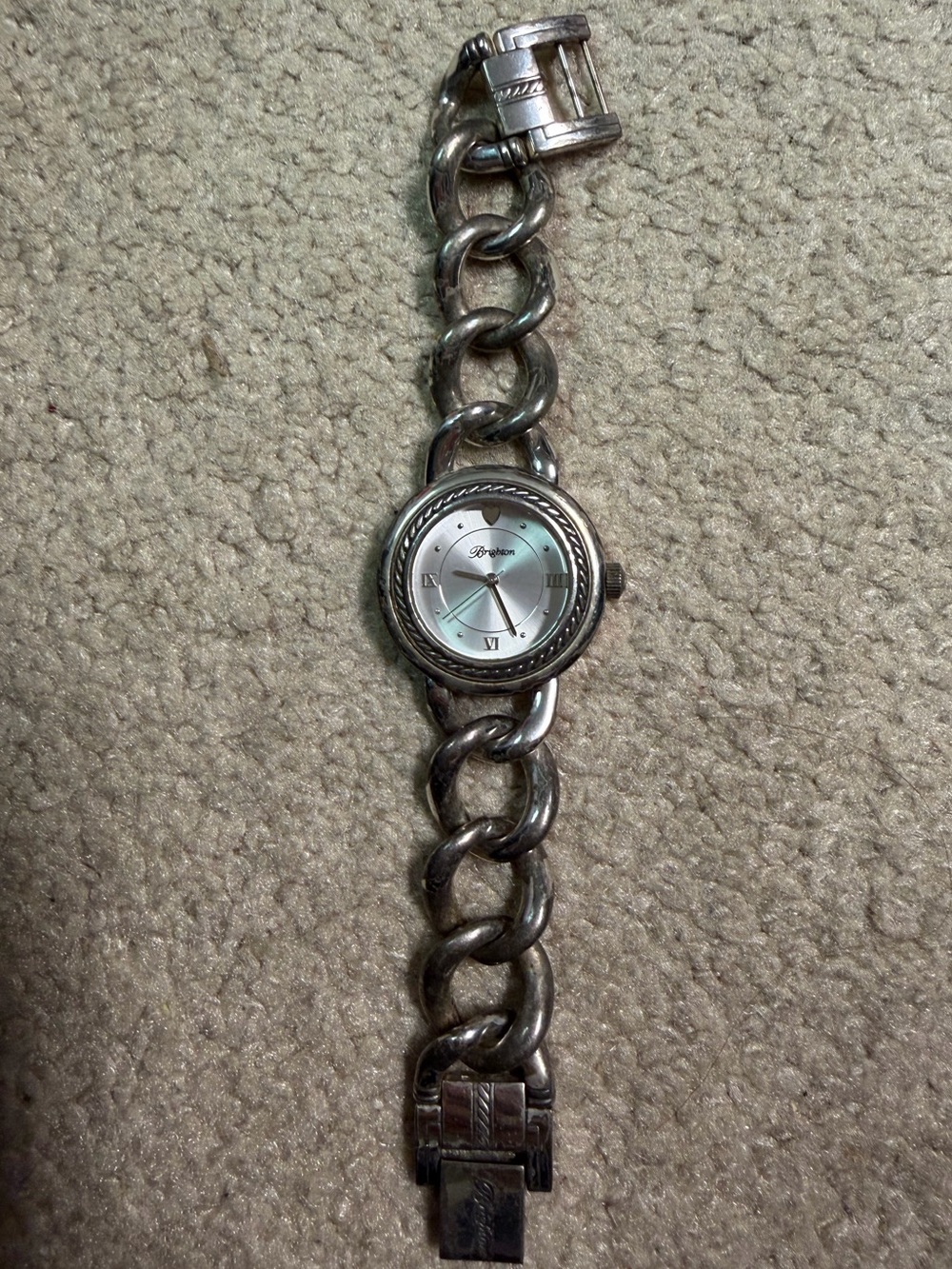 Women’s Brighton Modena Silver-Plated Chain Bracelet Watch with White Dial